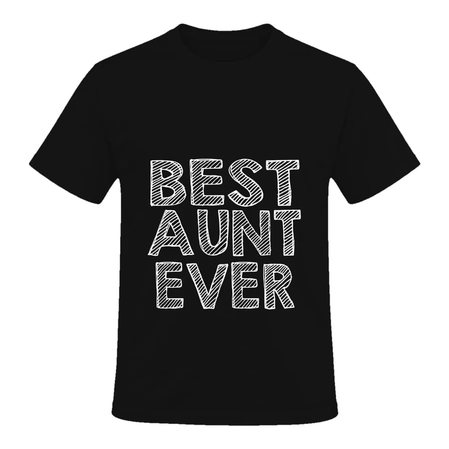 T-shirt — Best aunt ever — الأمام — أسود
